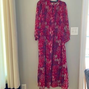 Loft Floral Red Maxi Dress, 12